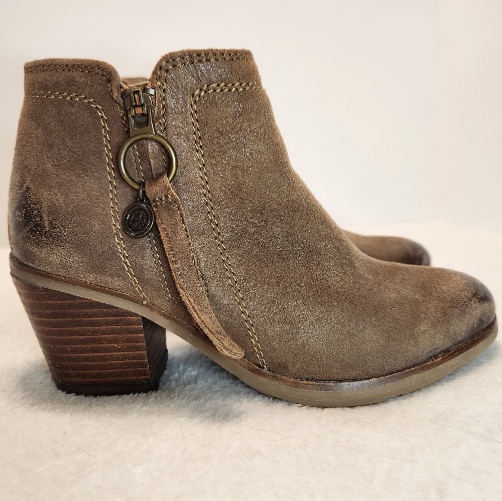 🌸Bussola Reikiavik Rose Herculese Fossil Leather Booties Size 36 EU (5.5-6 US)